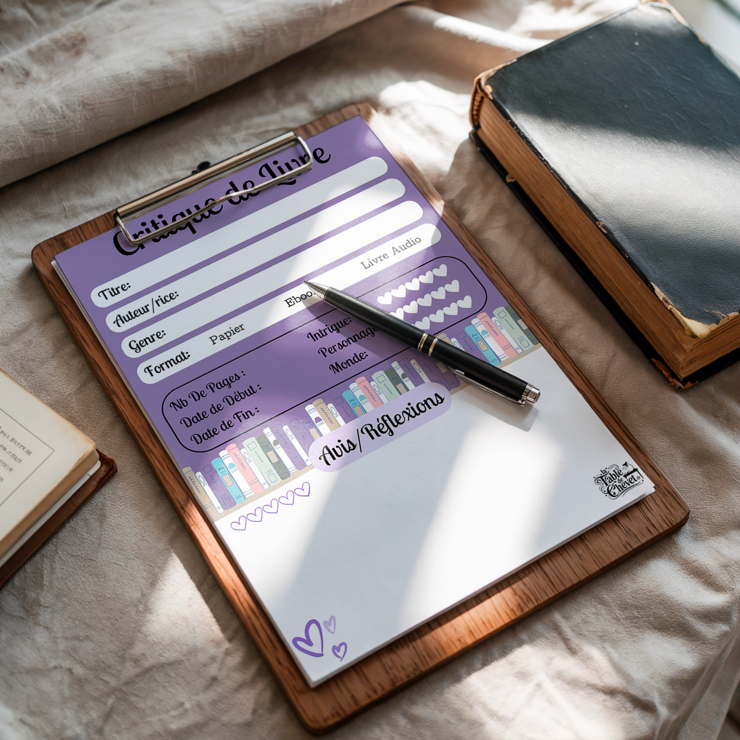 Bloc-Note de Lecture, Suivi, Avis, Résumé & Critique de Livres
