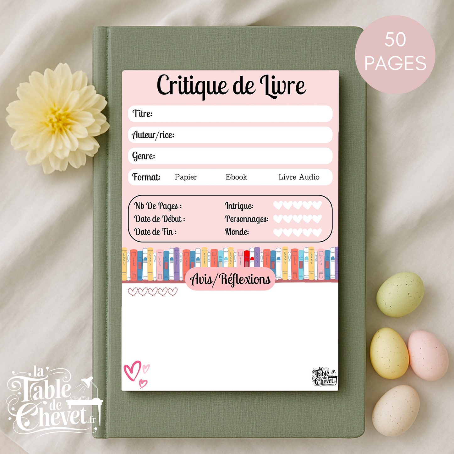 Bloc-Note de Lecture, Suivi, Avis, Résumé & Critique de Livres