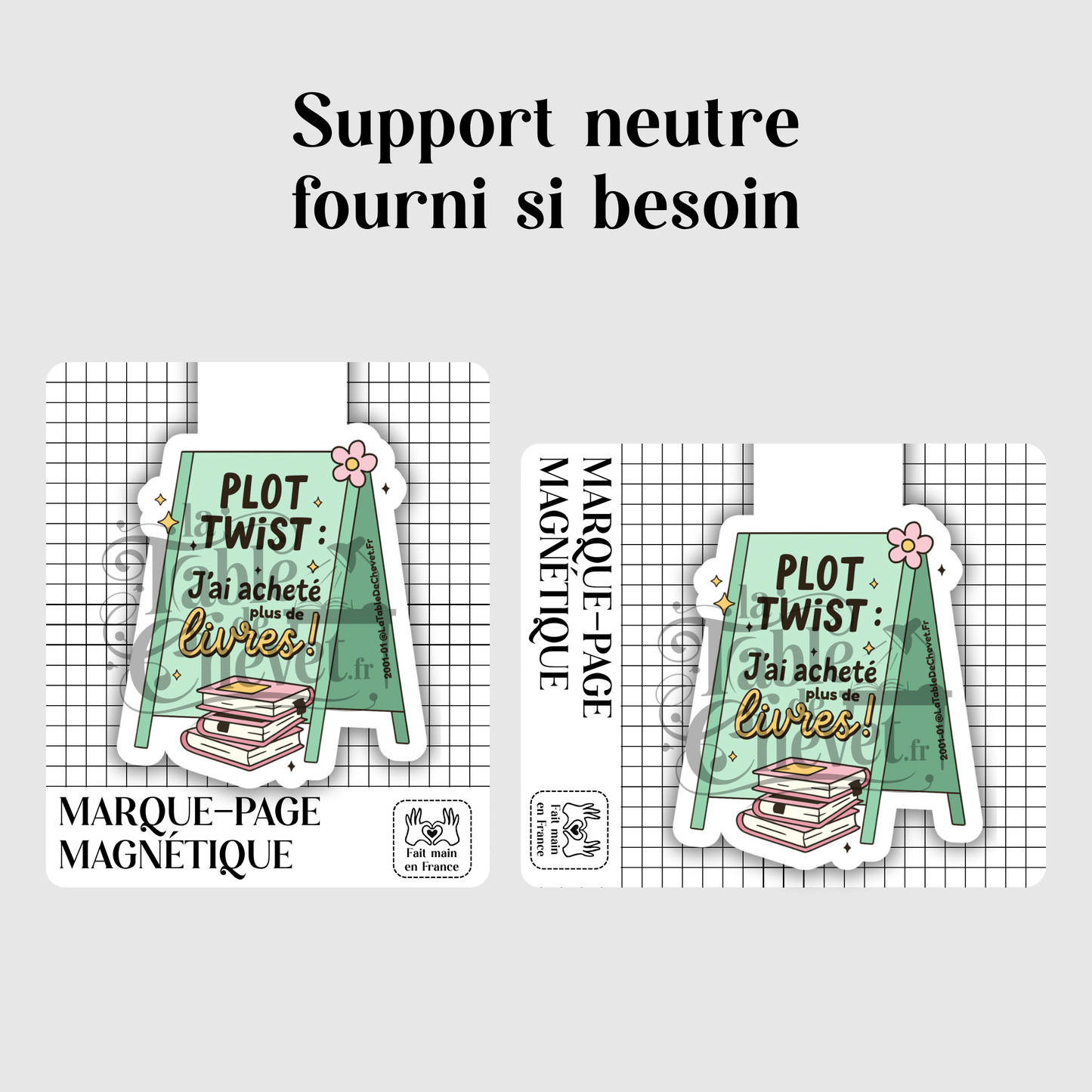 Marque-page magnétique personnalisé, Signet aimanté avec votre design, votre marque, votre logo
