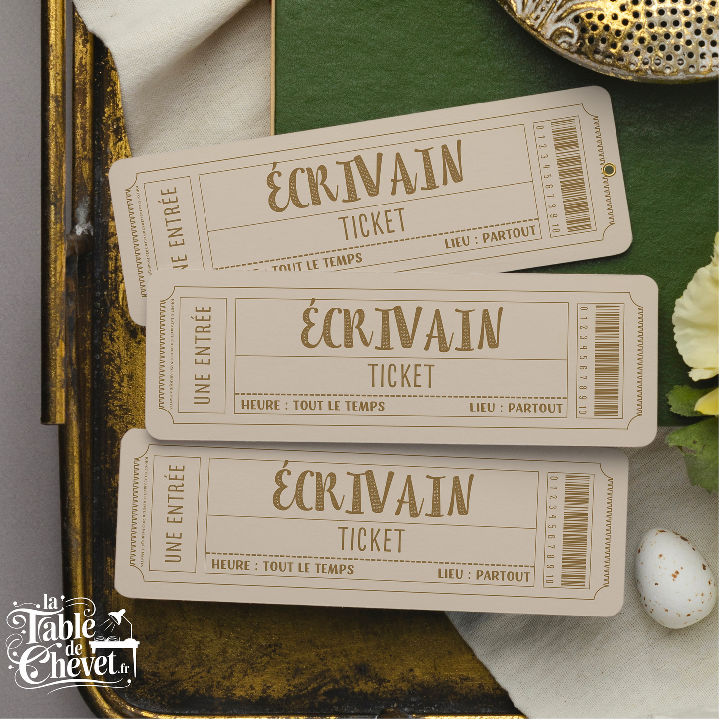 Marque Page Original, Signet Ticket pour Écrivain