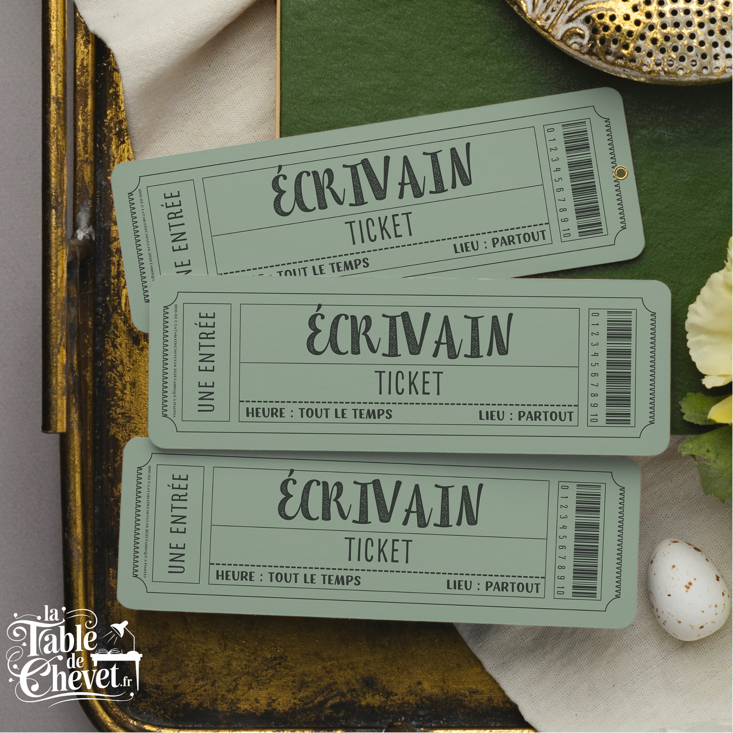 Marque Page Original, Signet Ticket pour Écrivain
