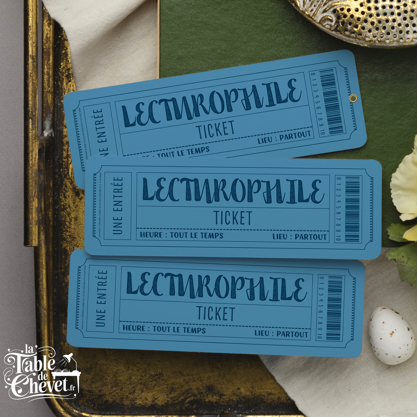 Marque-page ticket, Signet Admission pour Lecturophile