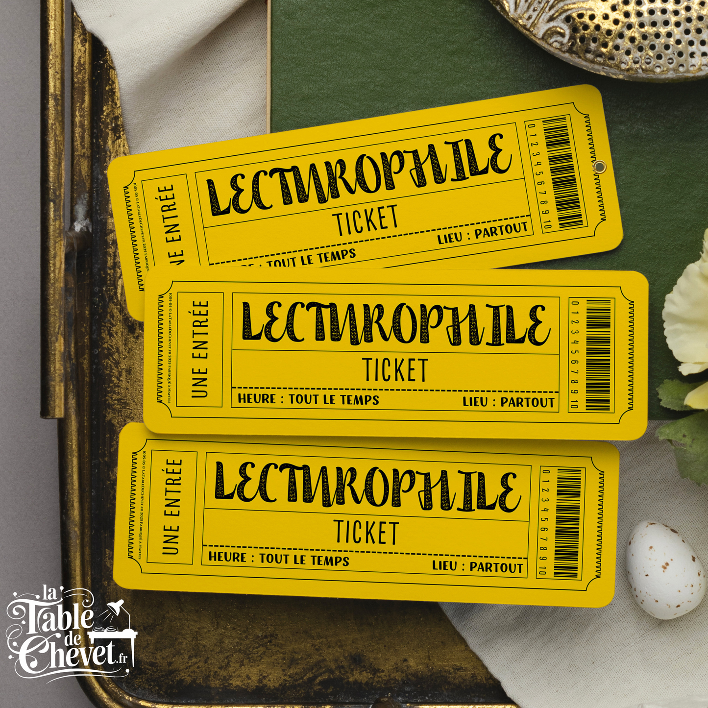 Marque-page ticket, Signet Admission pour Lecturophile