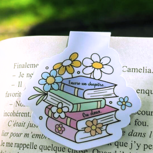 Marque-page magnétique, Signet aimanté "Encore un chapitre...ou deux"