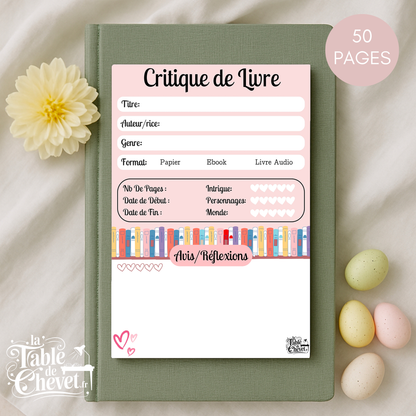 Bloc-Note de Lecture, Suivi, Avis, Résumé & Critique de Livres