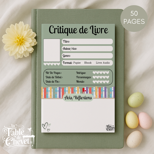 Bloc-Note de Lecture, Suivi, Avis, Résumé & Critique de Livres