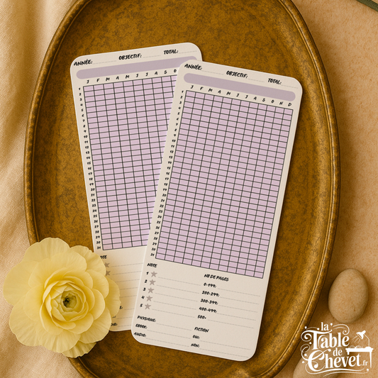 Marque-page long, Signet Tracker annuel de lecture