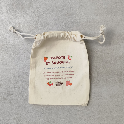 Papote et Bouquine, 21 cartes de discussion, Jeu pour club de lecture