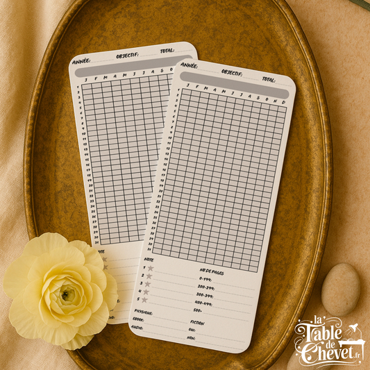 Marque-page long, Signet Tracker annuel de lecture