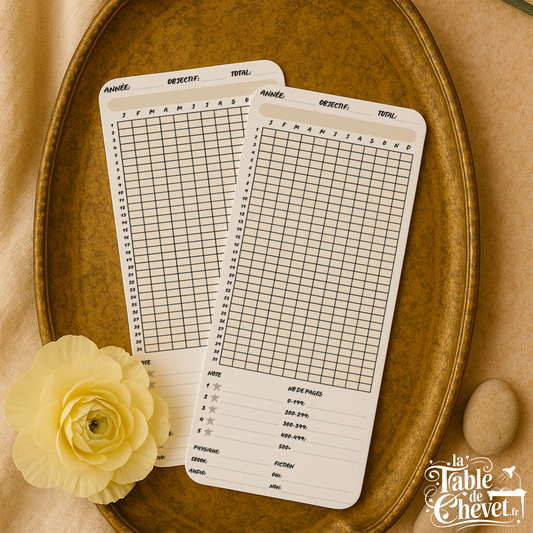 Marque-page long, Signet Tracker annuel de lecture