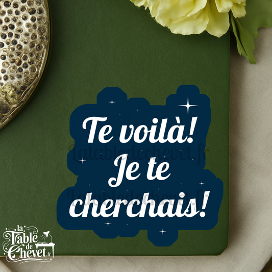 Autocollant en vinyle, Sticker Te voilà je te cherchais!