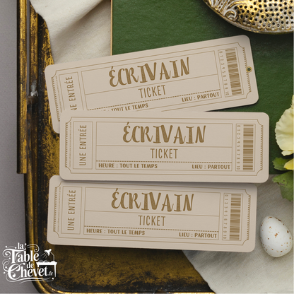 Marque Page Original, Signet Ticket pour Écrivain