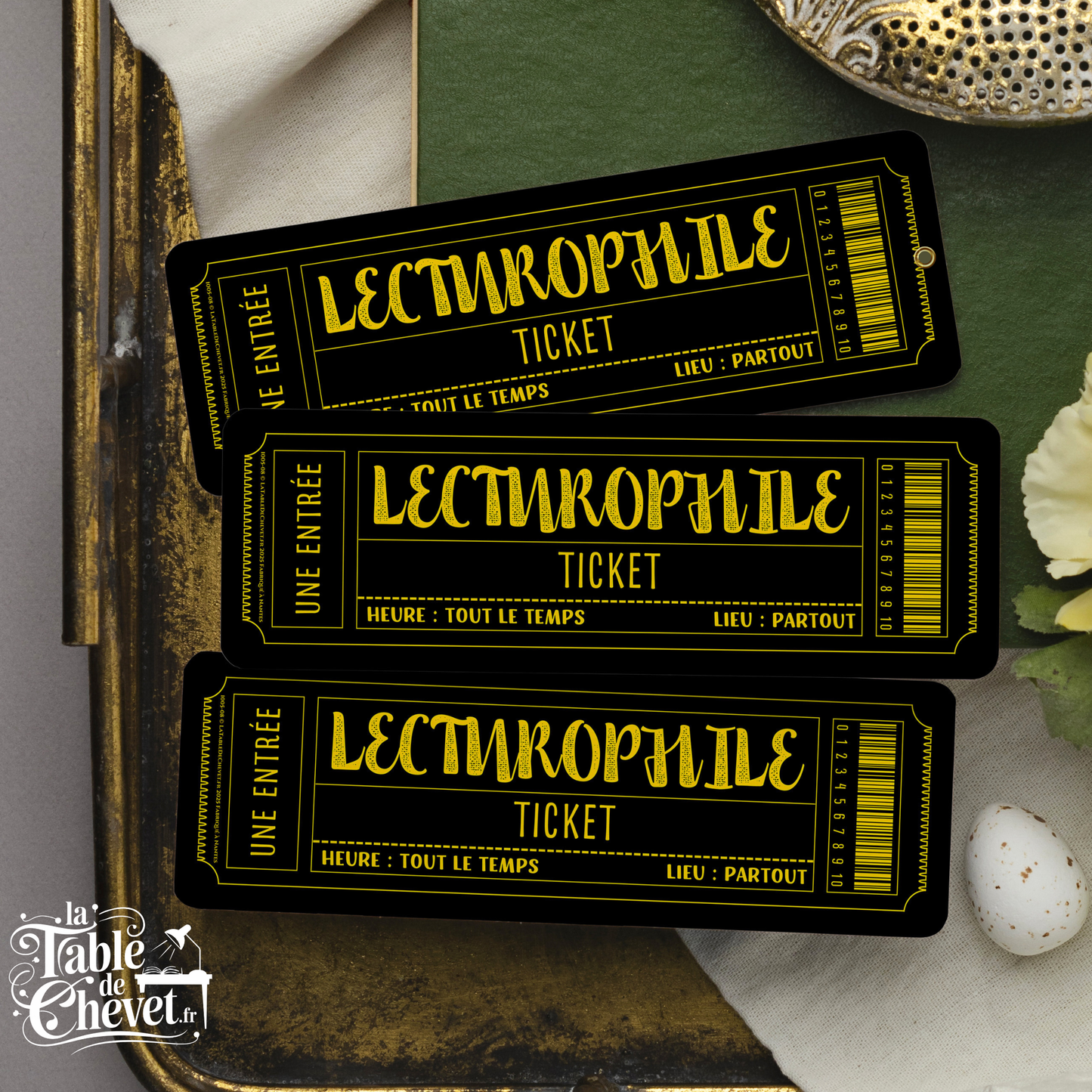 Marque-page ticket, Signet Admission pour Lecturophile
