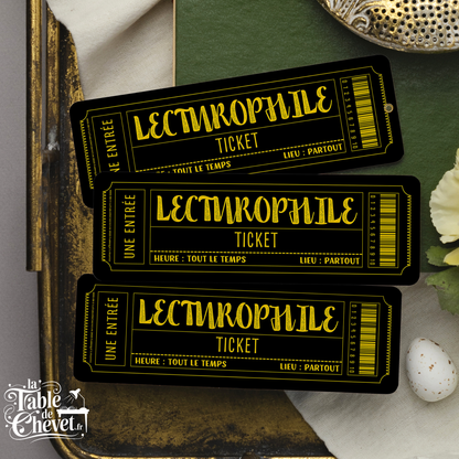 Marque-page ticket, Signet Admission pour Lecturophile