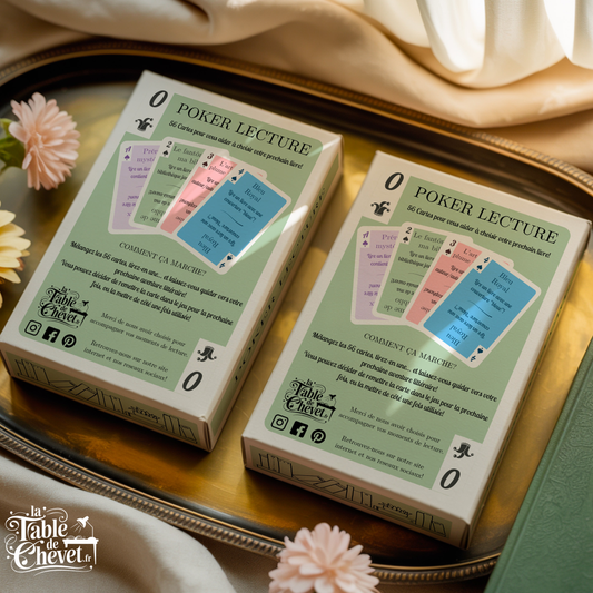 Poker lecture, 56 cartes pour vous aider à choisir votre prochain livre, Jeu à utiliser seul(e) ou en club de lecture